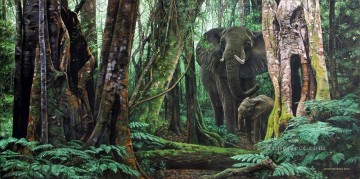 Waldelefanten Ölgemälde